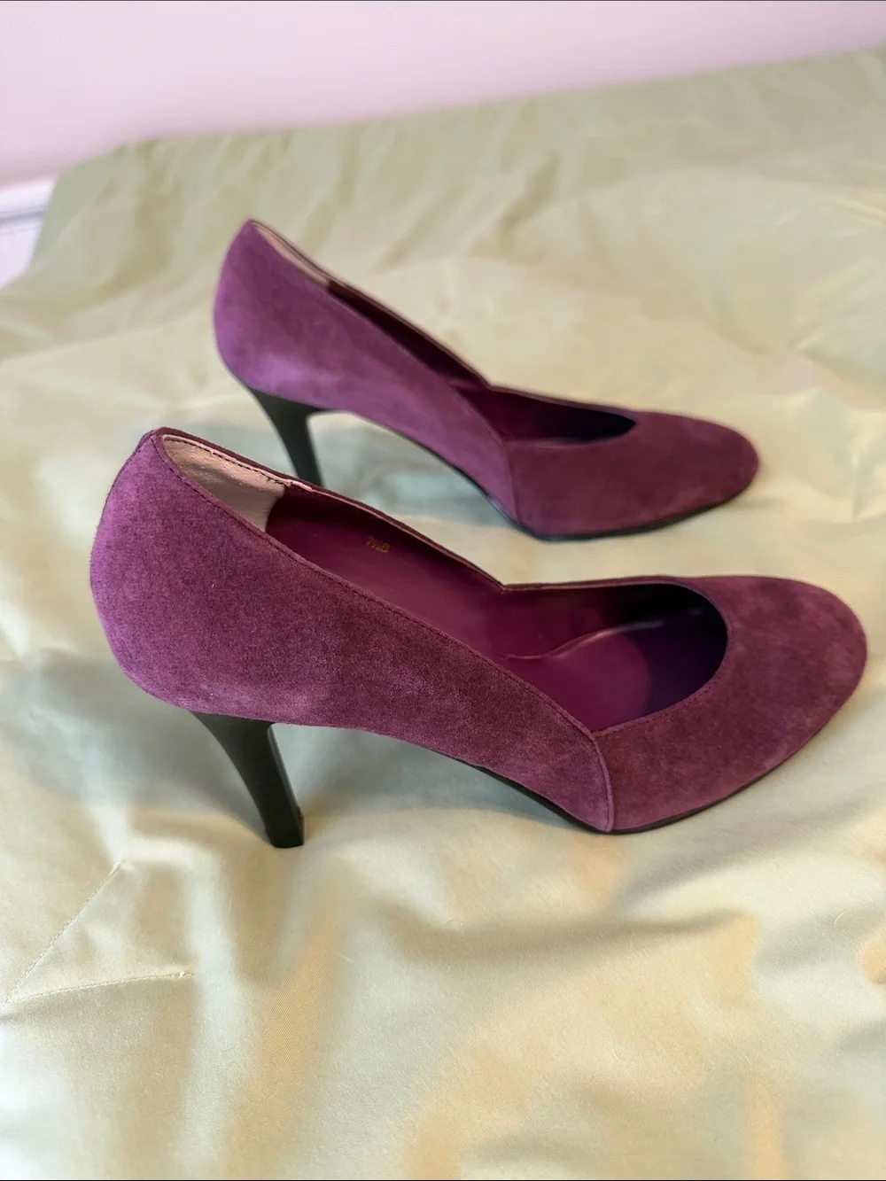 NEW.  Newport News Plum Suede Pumps
